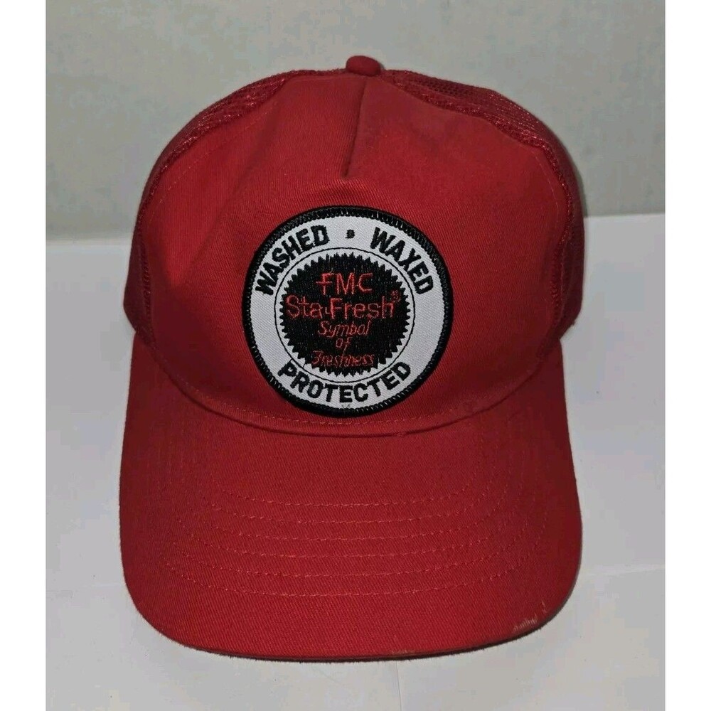FMC Sta-Fresh Red Mesh Adjustable Snap Back Trucker Hat